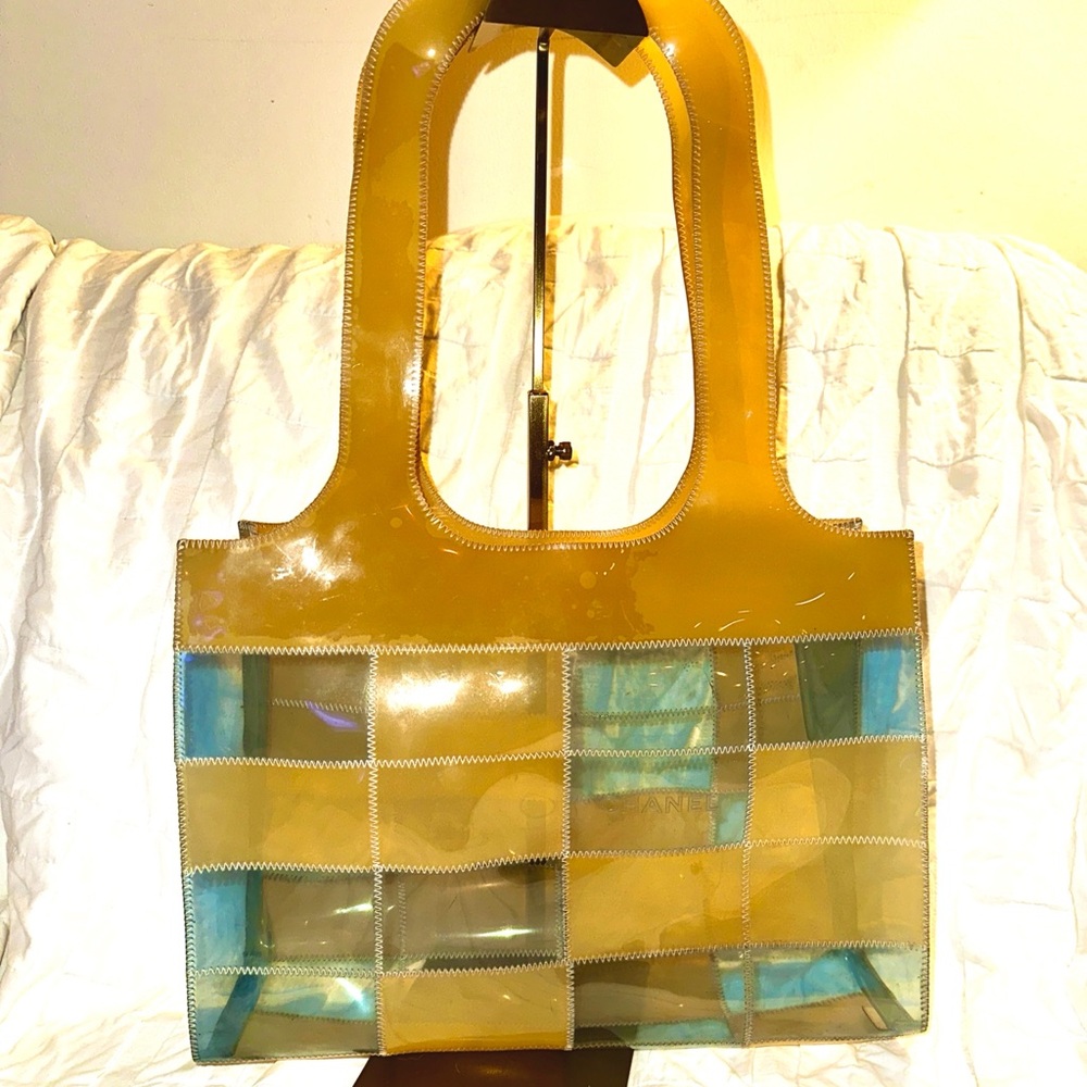 Chanel Chocolate Bar Transparent Vinyl Tote Bag